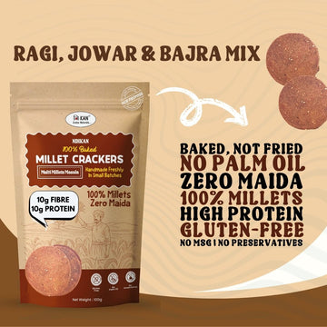 Nihkan Multigrain Masala Baked Millet Crackers | Gluten Free & Vegan - 100gm