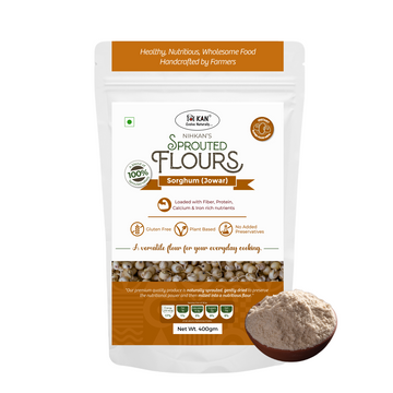 Nihkan Sprouted Jowar Flour (Sorghum Flour) - Gluten free flour - 400gm