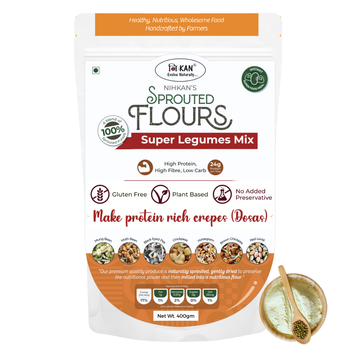 Nihkan Sprouted Super Legumes Mix Flour - Instant Chilla / Dosa Mix - 200gm