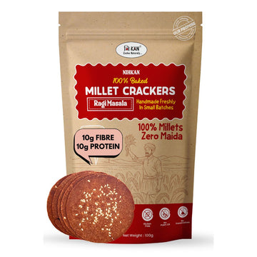 Nihkan Ragi Baked Millet Crackers | Gluten Free & Vegan - 100g