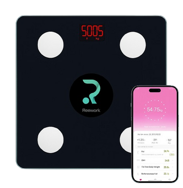 Reework Smart Bluetooth Body Composition Weighing Scale with Batteries