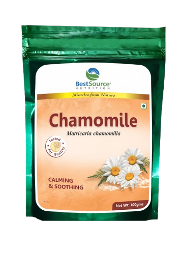 Chamomile Tea, Calming & Soothing herbal tea for relaxation, Pack of 100gm (66cups)
