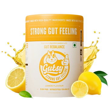 GUTSY Gut Rebalance - 30 Day Pack | Lemon Flavor Synbiotic (Probiotics + Prebiotics) for Instant Bloating Relief, Daily Regularity & Digestive Wellness #StrongGutFeeling