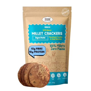 Nihkan Bajra Methi Baked Millet Crackers - 100gm