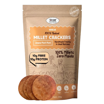 Nihkan Jowar Peri Peri Baked Millet Crackers | Gluten free & Vegan - 100g