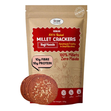 Nihkan Ragi Baked Millet Crackers | Gluten Free & Vegan - 100g